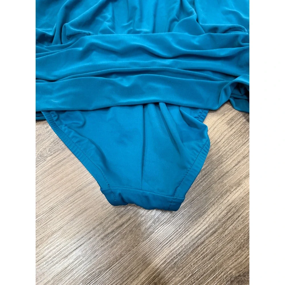 Magicsuit Women Teal Blue Blouson High Neck One Piece Swimsuit NWT Size 16